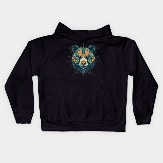 Abstract bear Kids Hoodie by GreenMary Design